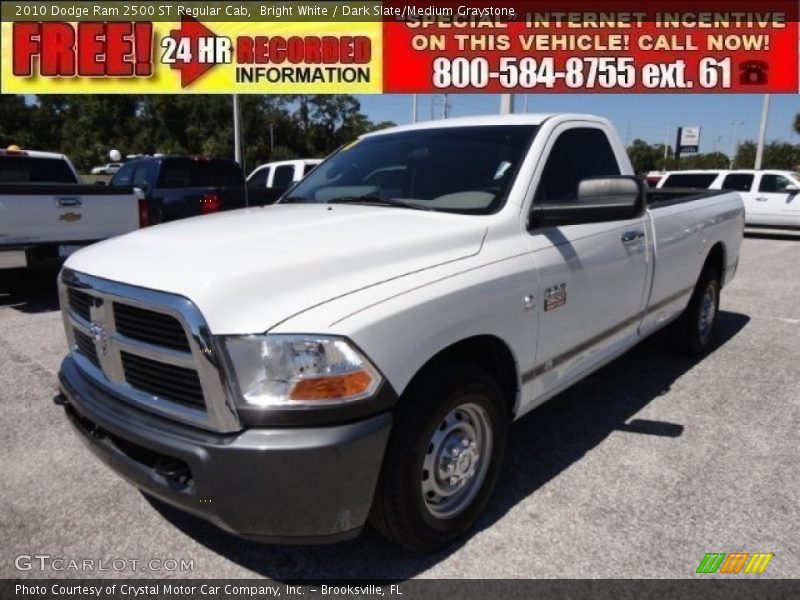 Bright White / Dark Slate/Medium Graystone 2010 Dodge Ram 2500 ST Regular Cab