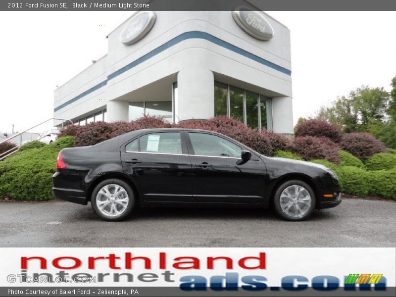 Black / Medium Light Stone 2012 Ford Fusion SE