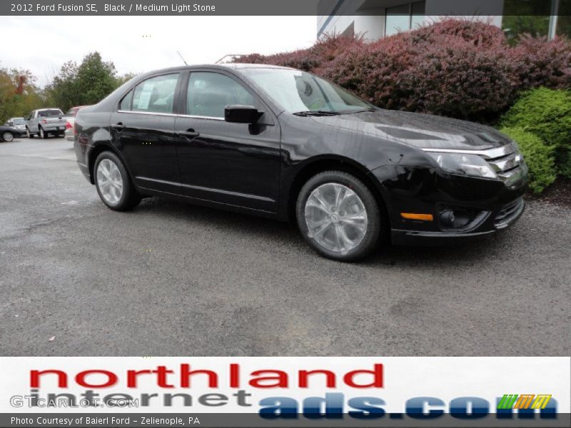 Black / Medium Light Stone 2012 Ford Fusion SE