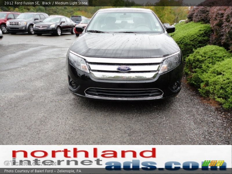 Black / Medium Light Stone 2012 Ford Fusion SE