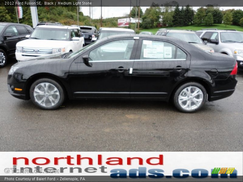 Black / Medium Light Stone 2012 Ford Fusion SE