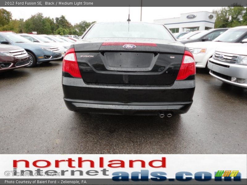 Black / Medium Light Stone 2012 Ford Fusion SE