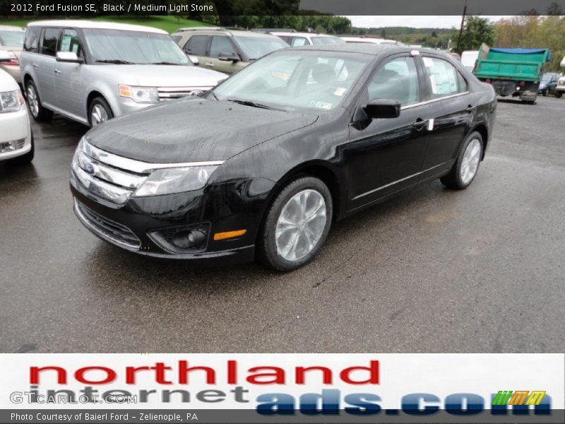 Black / Medium Light Stone 2012 Ford Fusion SE