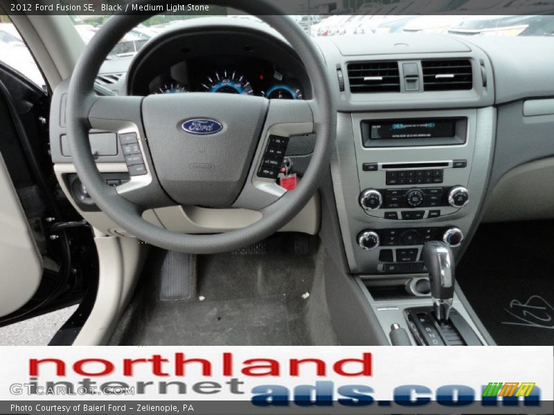 Black / Medium Light Stone 2012 Ford Fusion SE