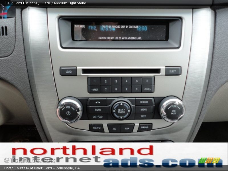 Black / Medium Light Stone 2012 Ford Fusion SE