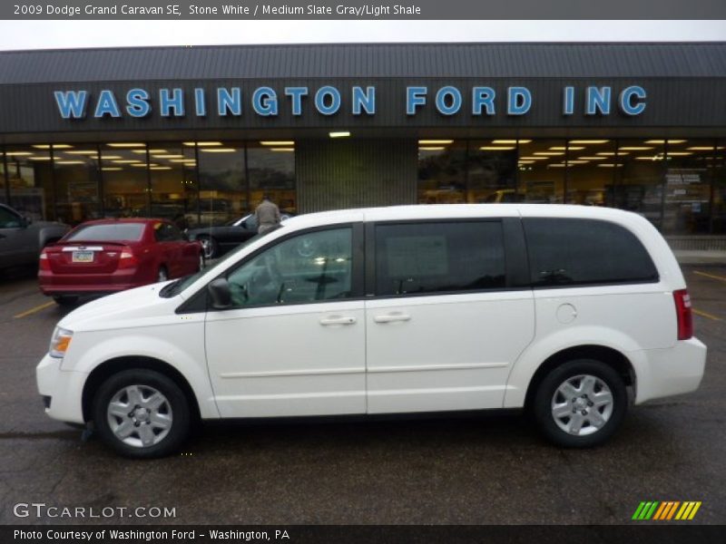Stone White / Medium Slate Gray/Light Shale 2009 Dodge Grand Caravan SE