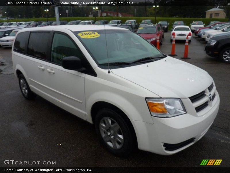 Stone White / Medium Slate Gray/Light Shale 2009 Dodge Grand Caravan SE