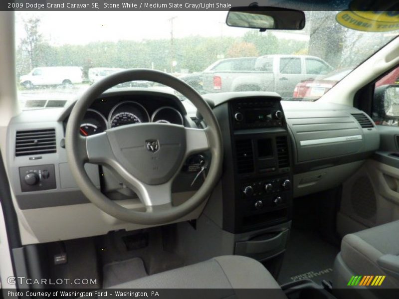 Stone White / Medium Slate Gray/Light Shale 2009 Dodge Grand Caravan SE