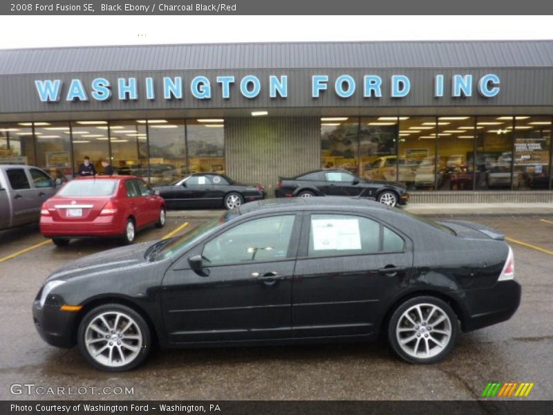Black Ebony / Charcoal Black/Red 2008 Ford Fusion SE