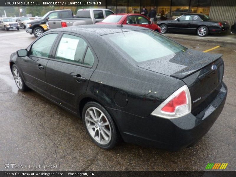 Black Ebony / Charcoal Black/Red 2008 Ford Fusion SE