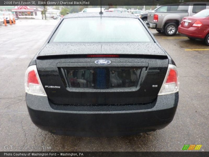 Black Ebony / Charcoal Black/Red 2008 Ford Fusion SE