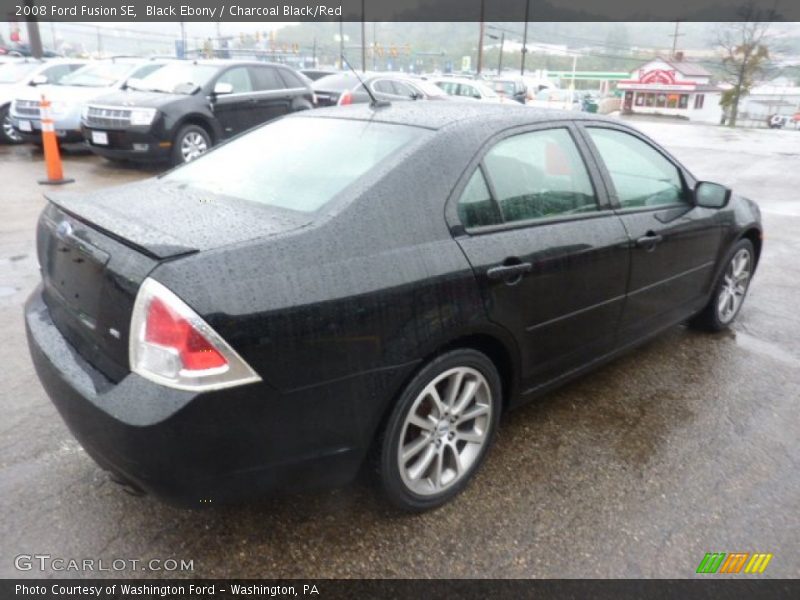 Black Ebony / Charcoal Black/Red 2008 Ford Fusion SE