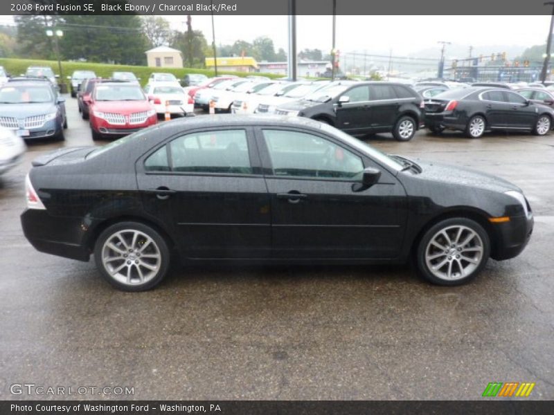 Black Ebony / Charcoal Black/Red 2008 Ford Fusion SE