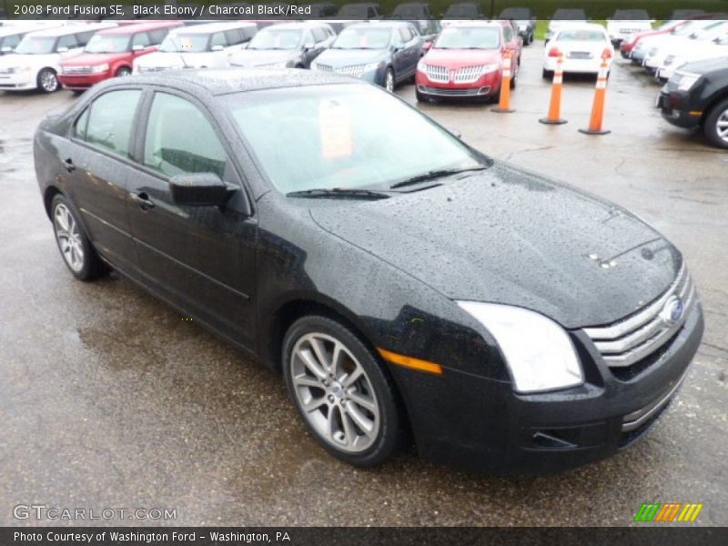 Black Ebony / Charcoal Black/Red 2008 Ford Fusion SE