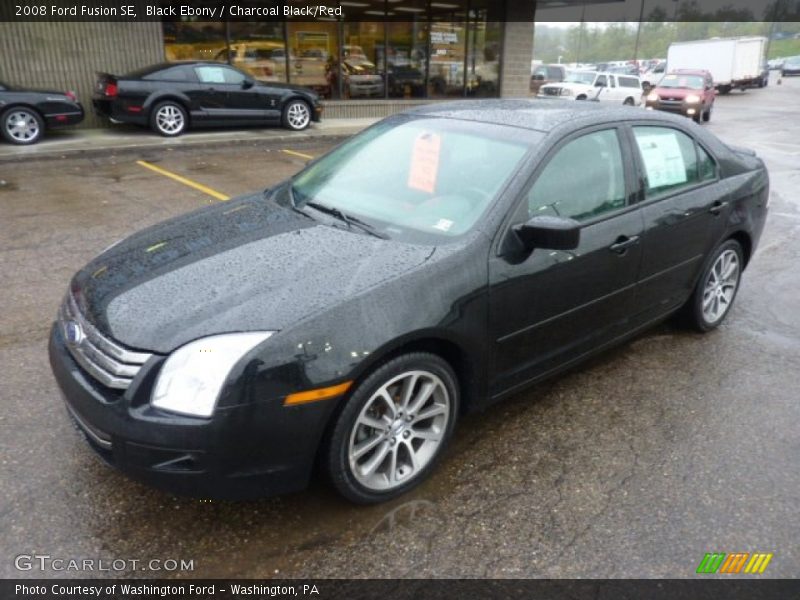 Black Ebony / Charcoal Black/Red 2008 Ford Fusion SE