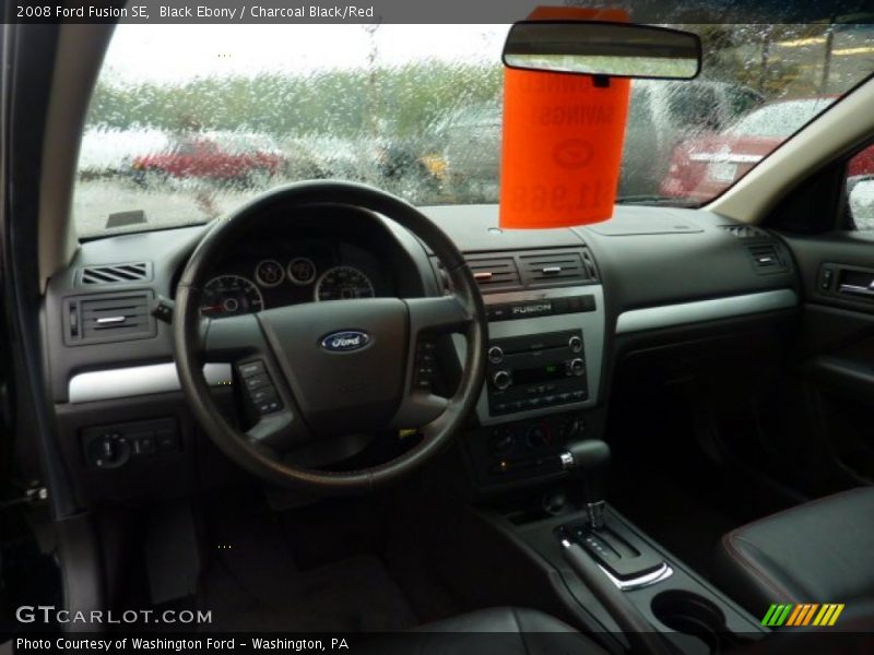 Black Ebony / Charcoal Black/Red 2008 Ford Fusion SE