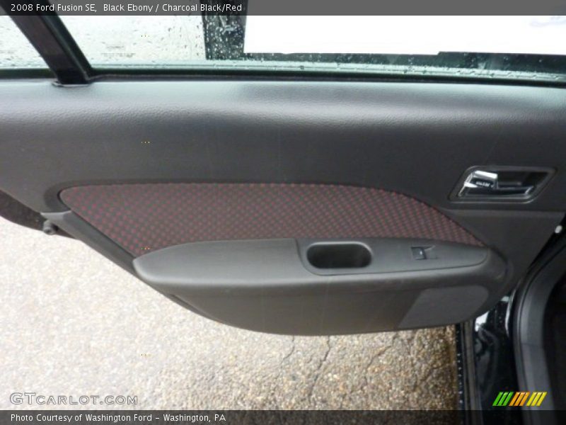 Black Ebony / Charcoal Black/Red 2008 Ford Fusion SE