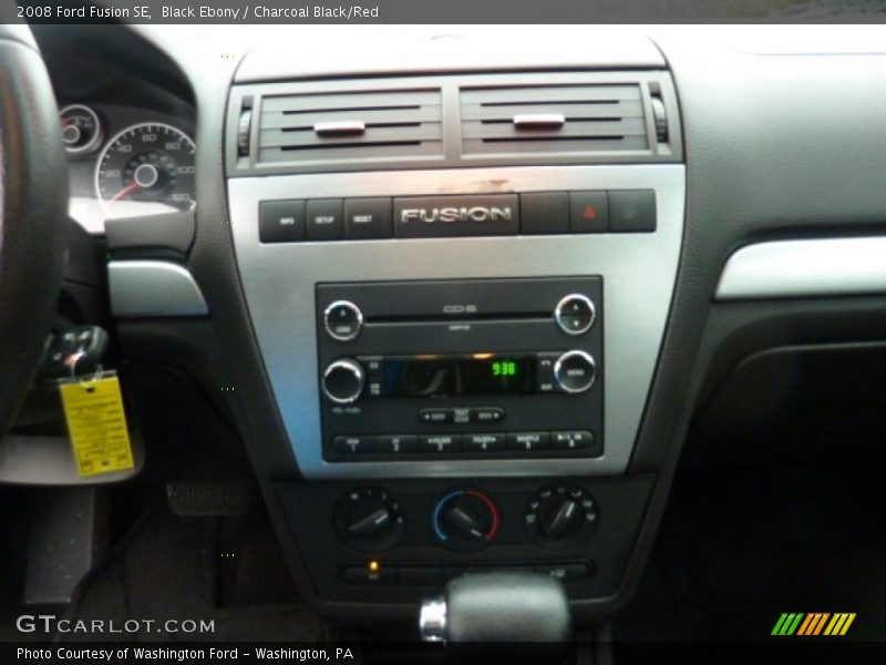 Black Ebony / Charcoal Black/Red 2008 Ford Fusion SE