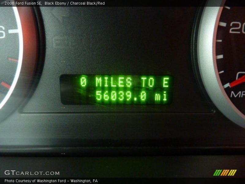 Black Ebony / Charcoal Black/Red 2008 Ford Fusion SE