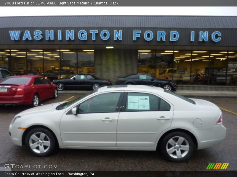 Light Sage Metallic / Charcoal Black 2008 Ford Fusion SE V6 AWD