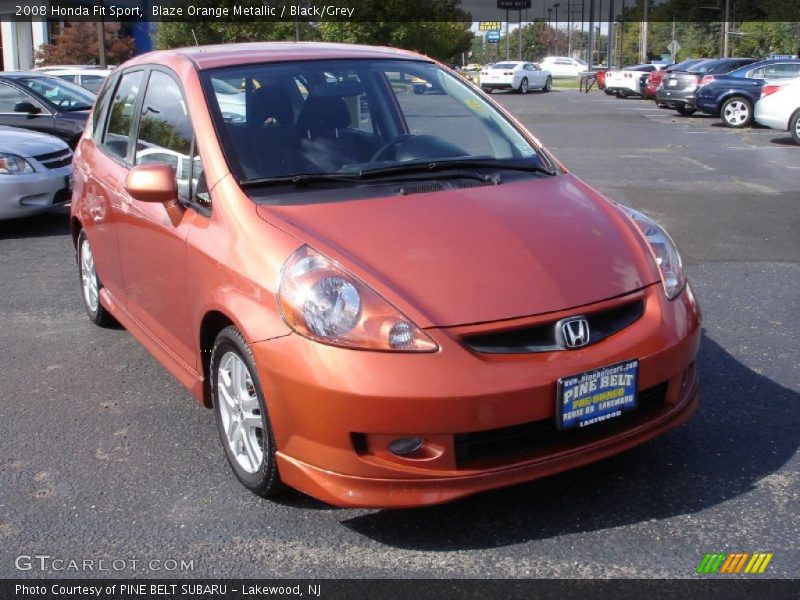 Blaze Orange Metallic / Black/Grey 2008 Honda Fit Sport