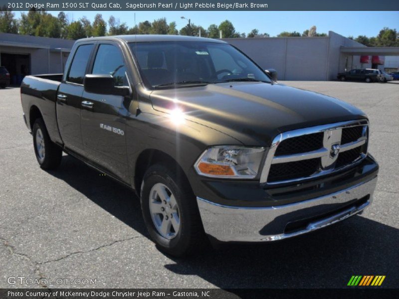 Sagebrush Pearl / Light Pebble Beige/Bark Brown 2012 Dodge Ram 1500 SLT Quad Cab