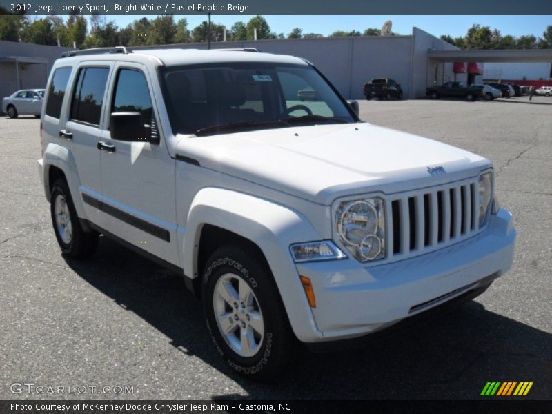 Bright White / Pastel Pebble Beige 2012 Jeep Liberty Sport