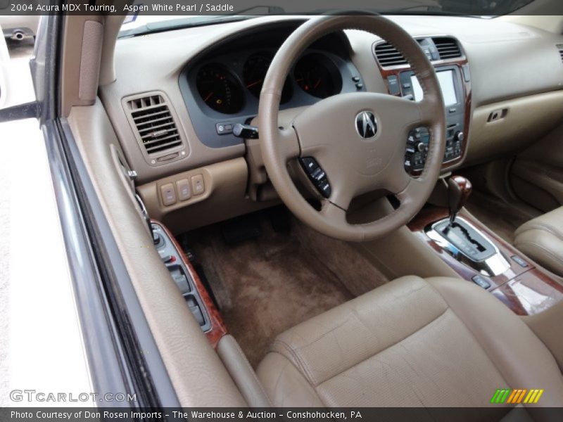 Aspen White Pearl / Saddle 2004 Acura MDX Touring