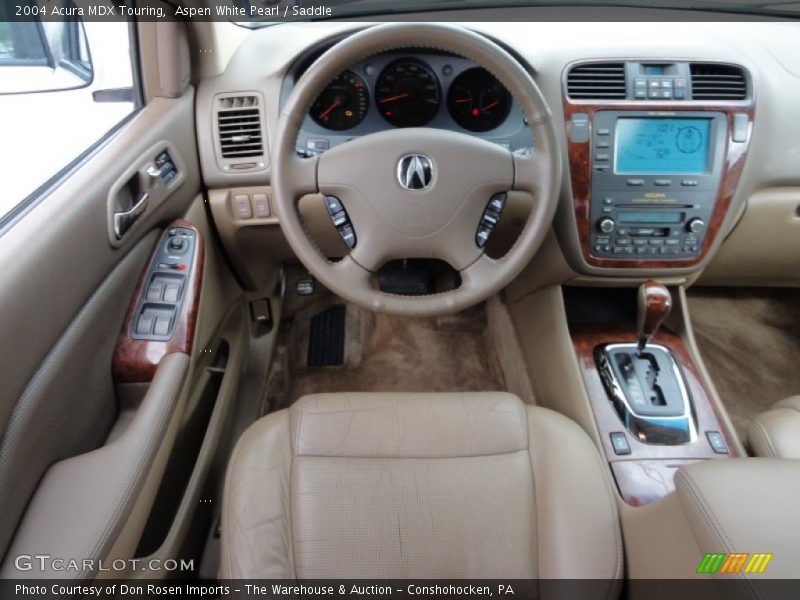 Aspen White Pearl / Saddle 2004 Acura MDX Touring