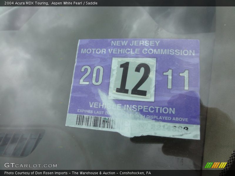 Aspen White Pearl / Saddle 2004 Acura MDX Touring