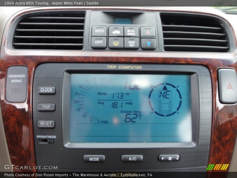 Aspen White Pearl / Saddle 2004 Acura MDX Touring