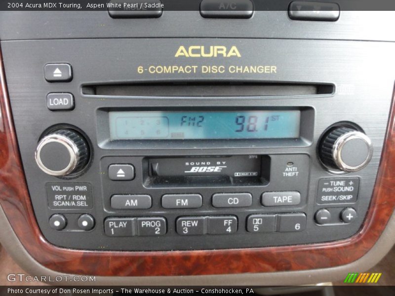 Aspen White Pearl / Saddle 2004 Acura MDX Touring
