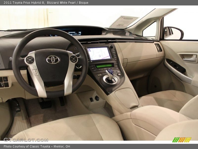 Blizzard White Pearl / Bisque 2011 Toyota Prius Hybrid III