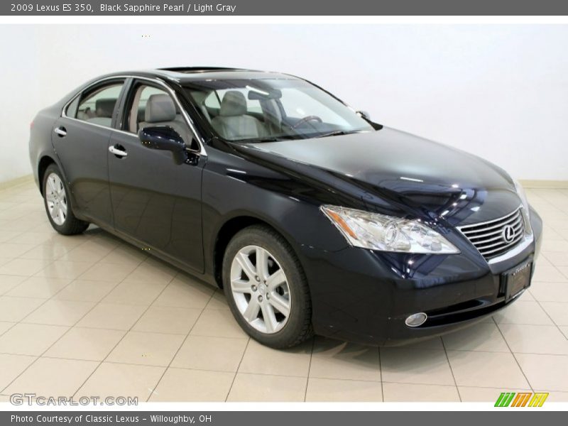 Black Sapphire Pearl / Light Gray 2009 Lexus ES 350