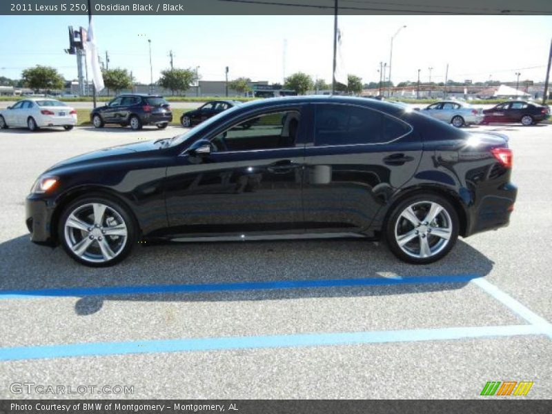 Obsidian Black / Black 2011 Lexus IS 250