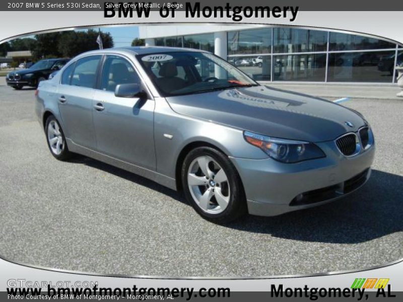 Silver Grey Metallic / Beige 2007 BMW 5 Series 530i Sedan
