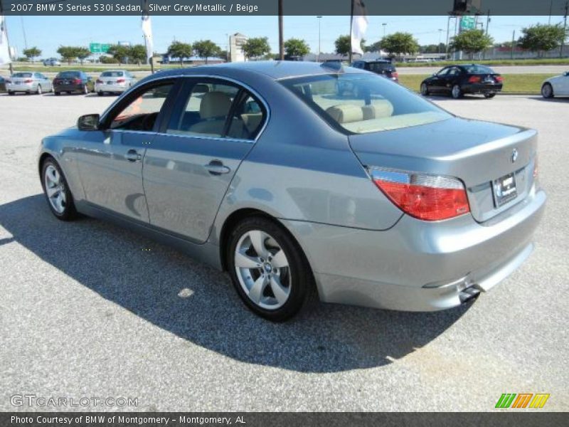 Silver Grey Metallic / Beige 2007 BMW 5 Series 530i Sedan