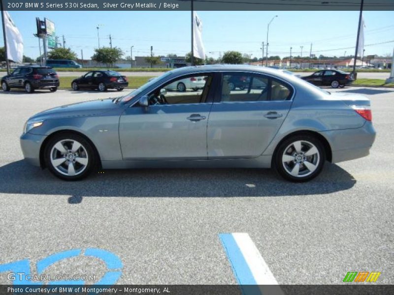 Silver Grey Metallic / Beige 2007 BMW 5 Series 530i Sedan