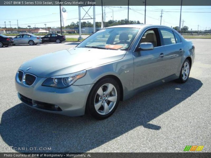 Silver Grey Metallic / Beige 2007 BMW 5 Series 530i Sedan
