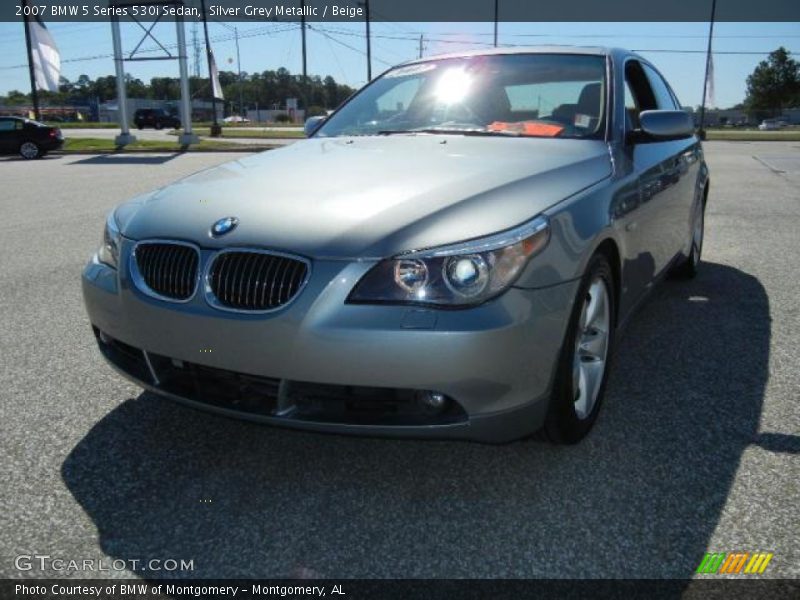 Silver Grey Metallic / Beige 2007 BMW 5 Series 530i Sedan