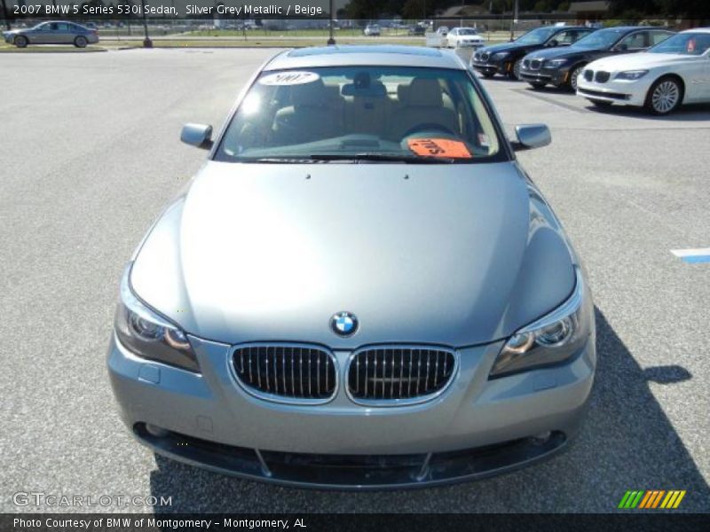 Silver Grey Metallic / Beige 2007 BMW 5 Series 530i Sedan