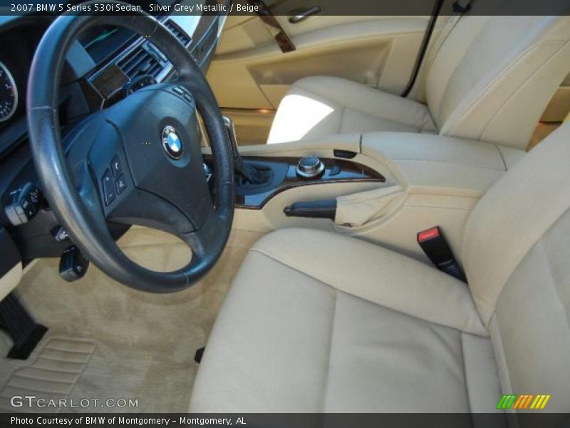 Silver Grey Metallic / Beige 2007 BMW 5 Series 530i Sedan