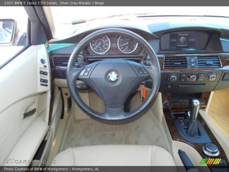 Silver Grey Metallic / Beige 2007 BMW 5 Series 530i Sedan