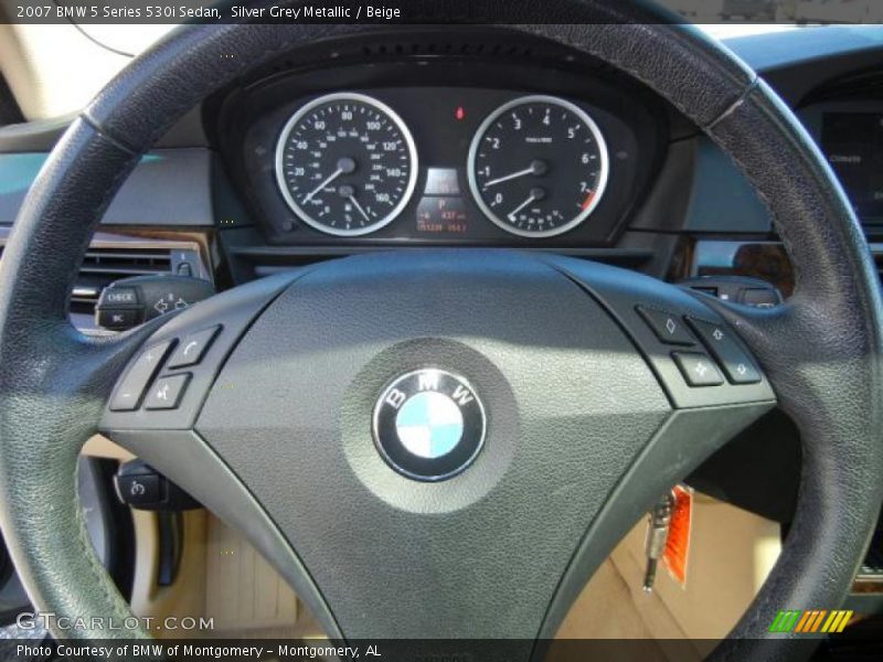 Silver Grey Metallic / Beige 2007 BMW 5 Series 530i Sedan