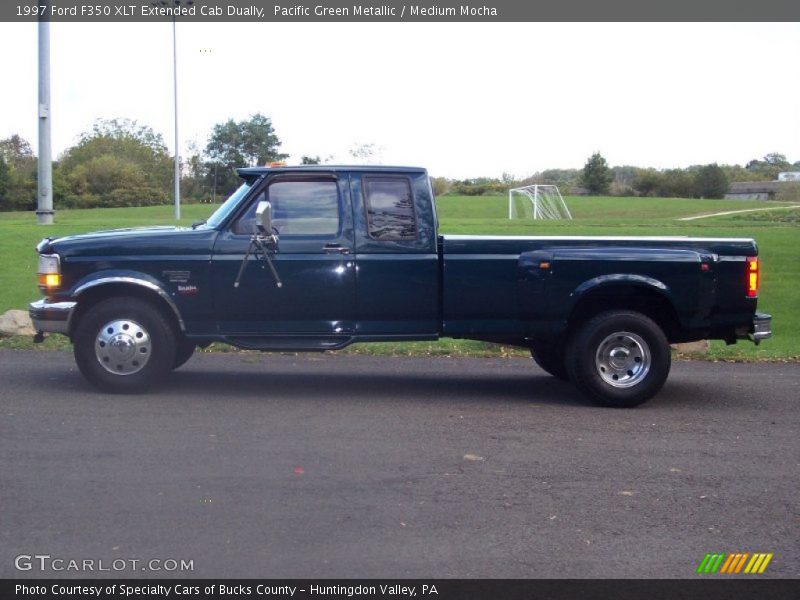 Pacific Green Metallic / Medium Mocha 1997 Ford F350 XLT Extended Cab Dually