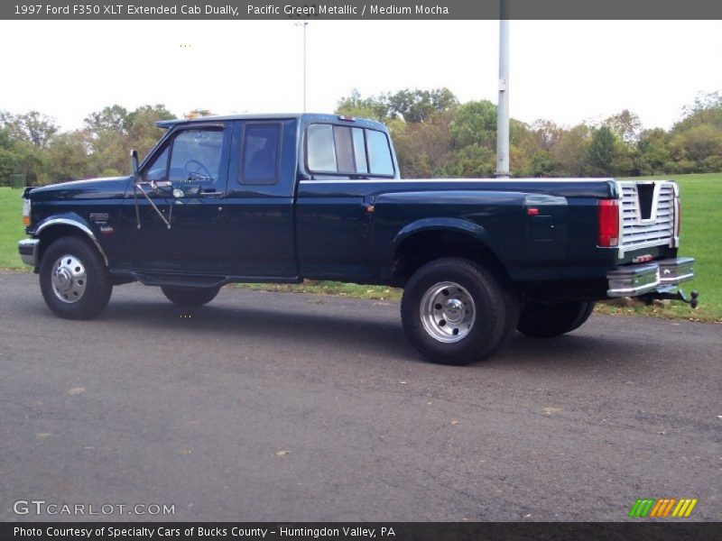 Pacific Green Metallic / Medium Mocha 1997 Ford F350 XLT Extended Cab Dually