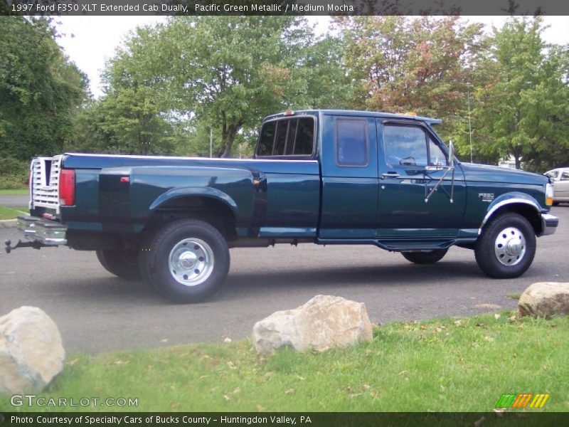 Pacific Green Metallic / Medium Mocha 1997 Ford F350 XLT Extended Cab Dually