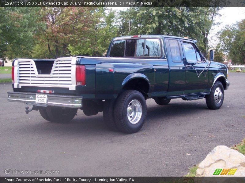 Pacific Green Metallic / Medium Mocha 1997 Ford F350 XLT Extended Cab Dually