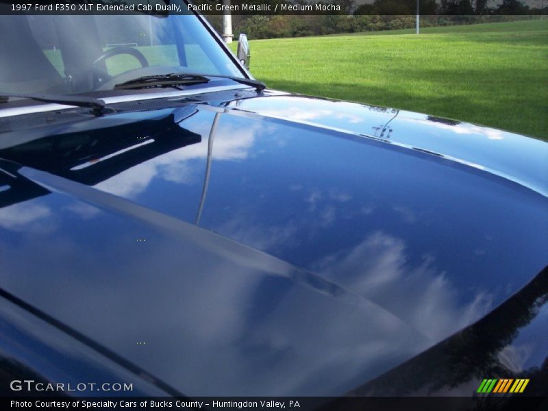 Pacific Green Metallic / Medium Mocha 1997 Ford F350 XLT Extended Cab Dually