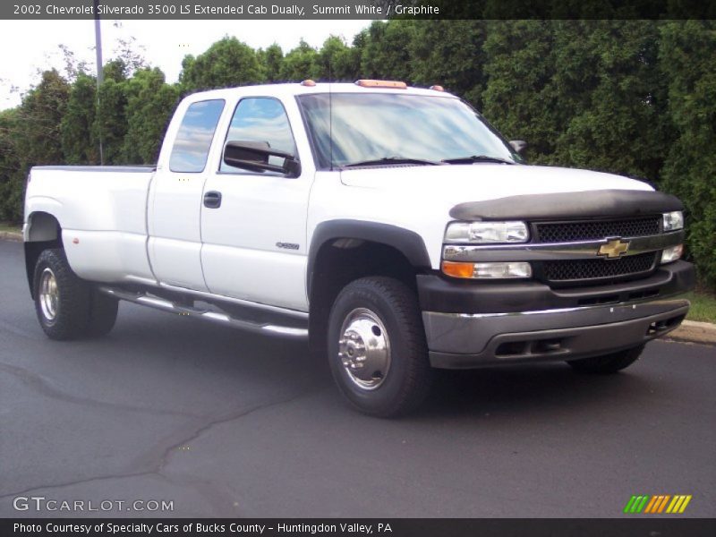 Summit White / Graphite 2002 Chevrolet Silverado 3500 LS Extended Cab Dually